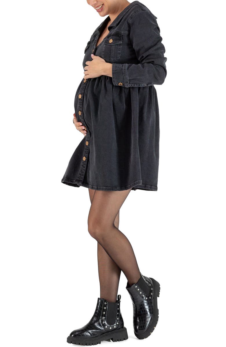 Cache Coeur Nina Long Sleeve Denim Maternity/Nursing Dress, Alternate, color, 