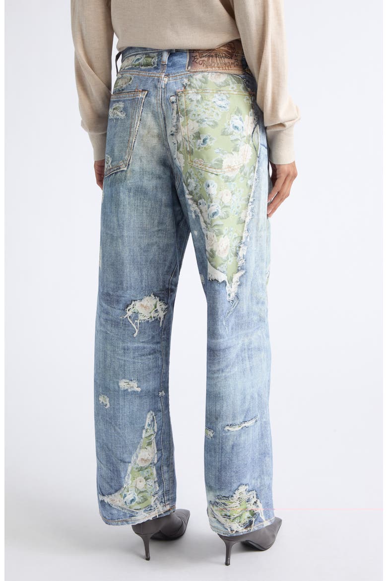 1981 Trompe l'Oeil Wide Leg Jeans, Alternate, color, BLUE/ GREEN