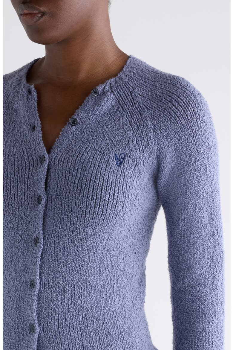 Bouclé Rib Cardigan, Alternate, color, STEEL BLUE