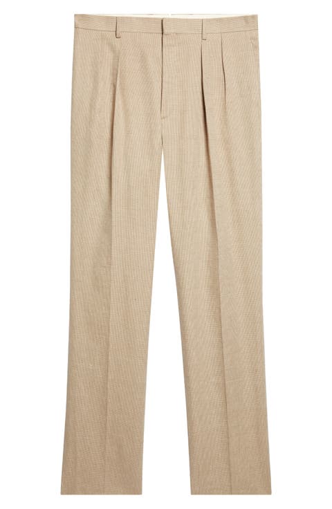 Glenn Pleat Front Herringbone Trousers