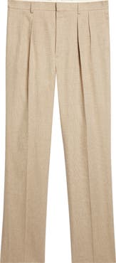 Ralph Lauren Purple Label Glenn Pleat Front Herringbone Trousers