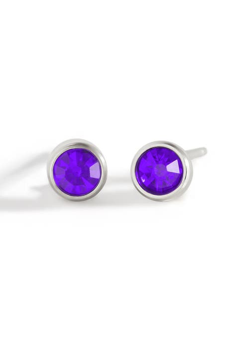 Birthstone Bezel Studs