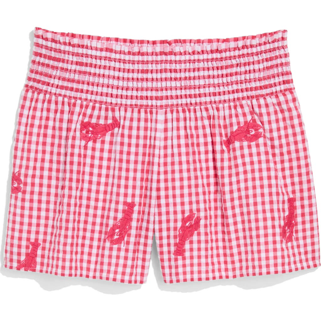 Shop Vineyard Vines Nori Lobster Appliqué Cotton Gingham Shorts