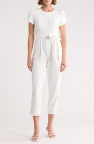 Calvin Klein Tulip Sleeve Belted Jumpsuit