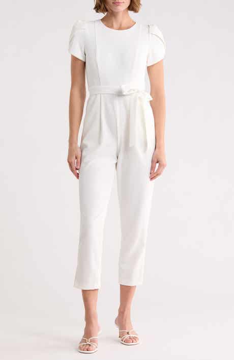 Calvin Klein Tulip Sleeve Belted Jumpsuit