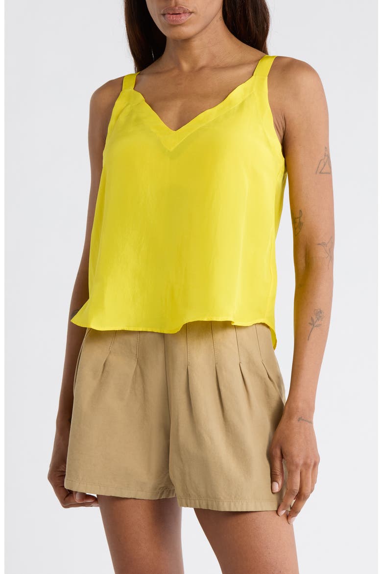 The Port Crop Silk Camisole, Main, color, SUNBEAM
