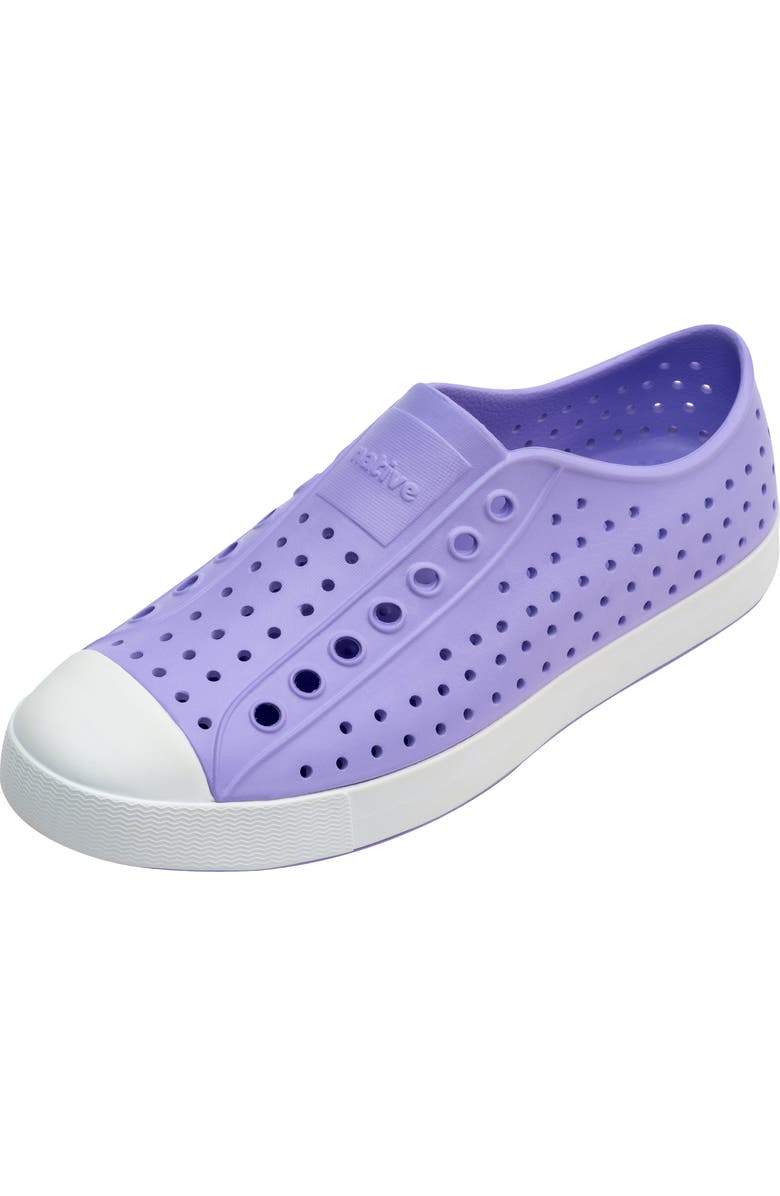 Native Shoes Jefferson Vegan Perforated Sneaker, Main, color, Purple/Shell White