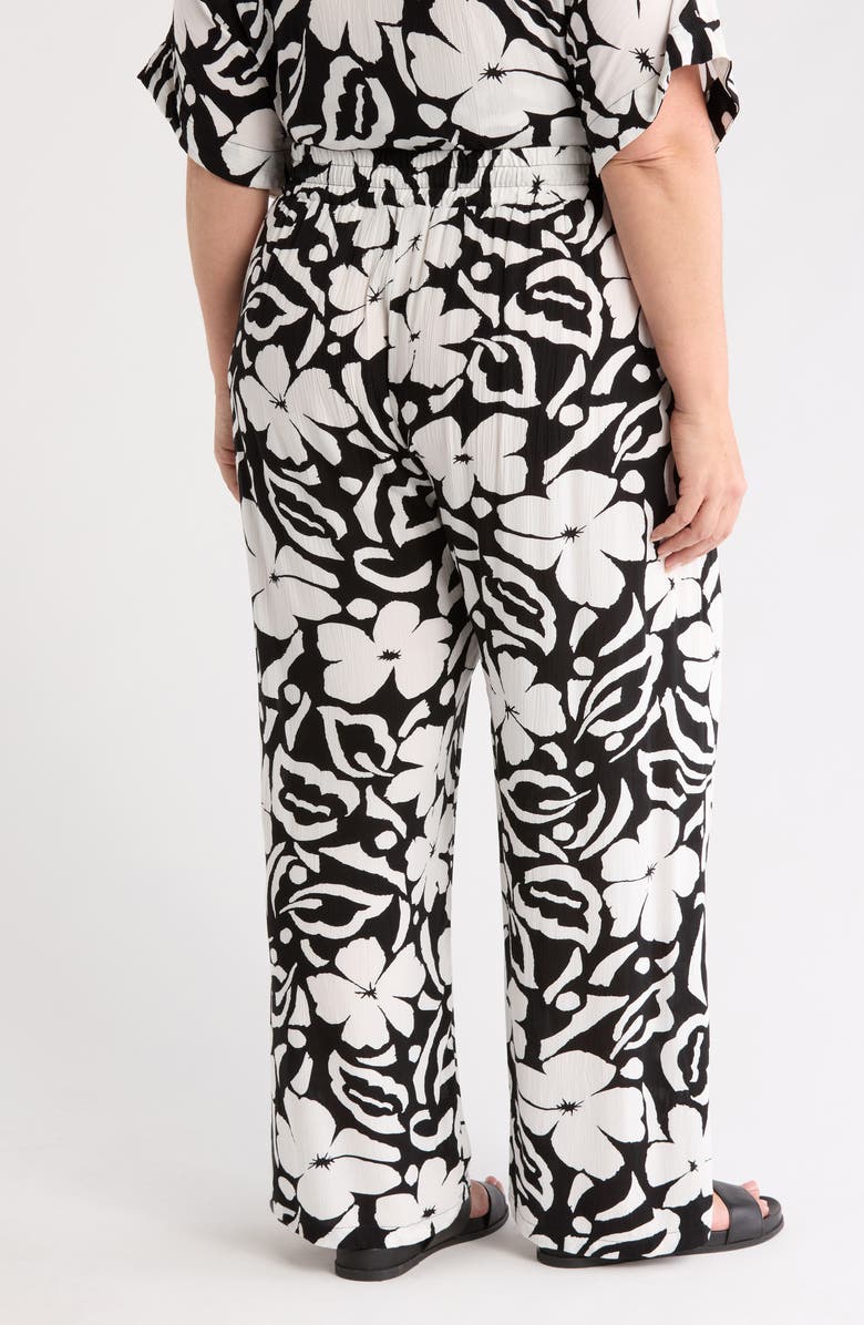 T Tahari Border Print Pants, Alternate, color, Black Combo Abstract Geo Bloom