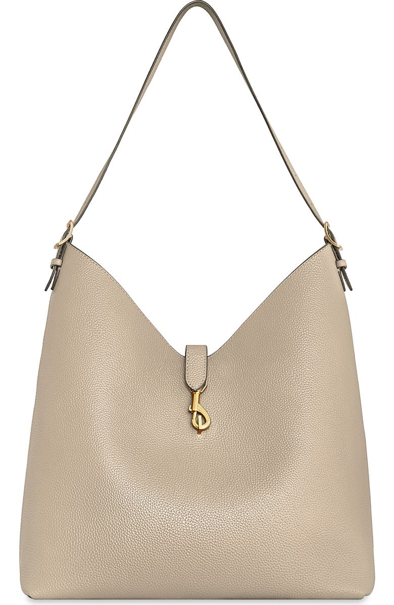 Rebecca Minkoff Megan Leather Hobo Bag, Main, color, Stone