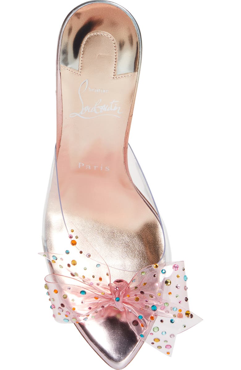 Christian Louboutin Crystal Embellished Pointed Toe Slide Sandal, Alternate, color,