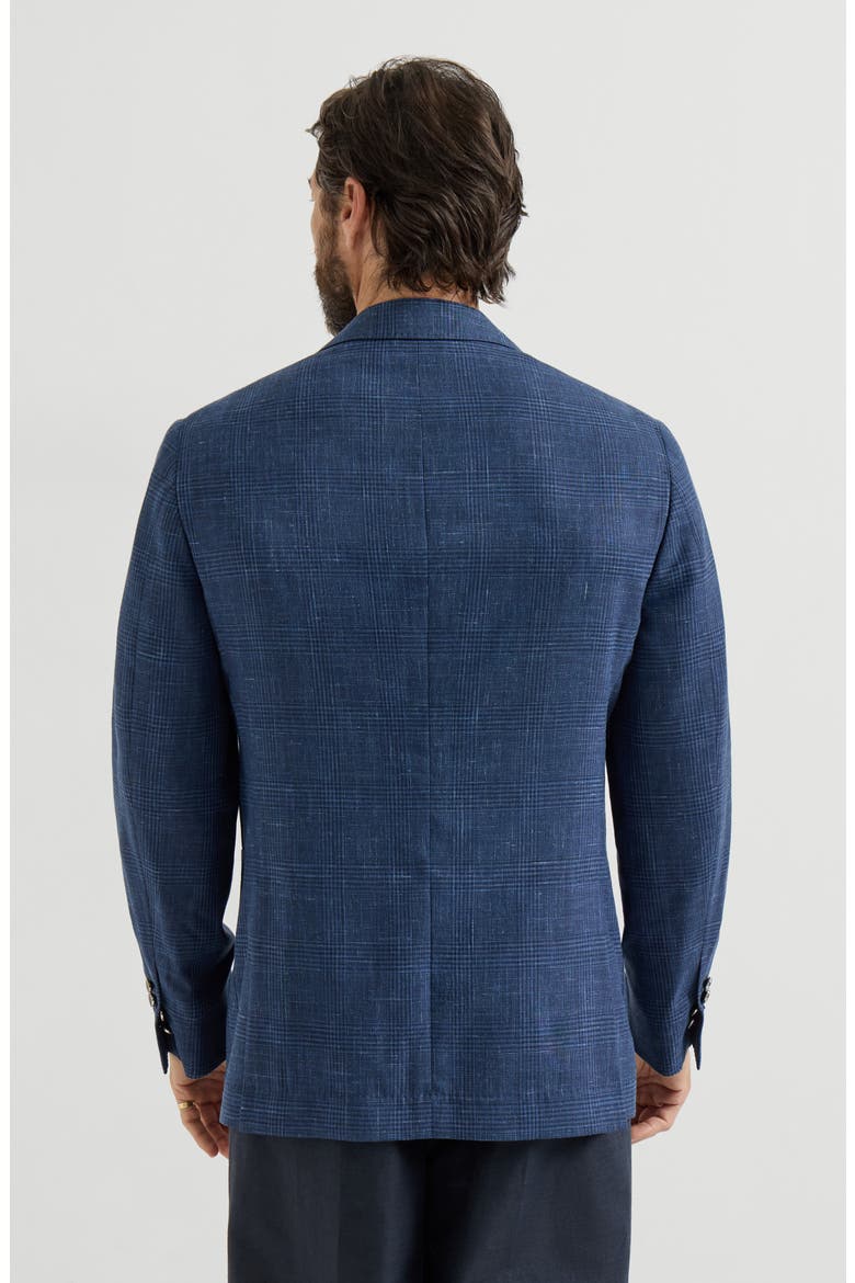 Prince of Wales deconstructed blazer, Alternate, color, Denim