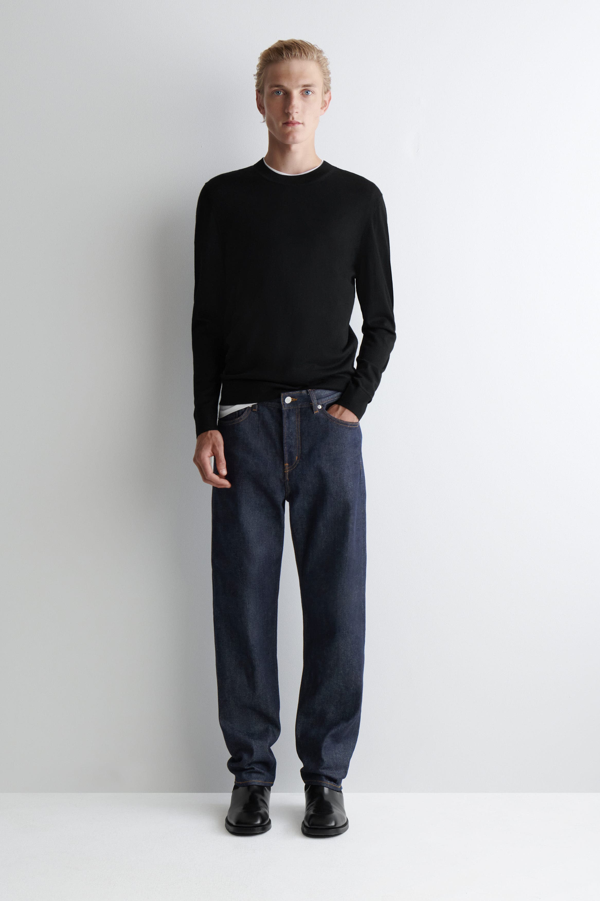 Slim Merino Wool Crew-Neck Sweater - image 2