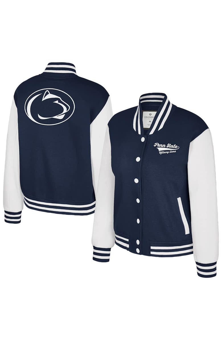COLOSSEUM Women's Colosseum Navy Penn State Nittany Lions French Baguette Full Snap Fleece Jacket, Main, color, Navy