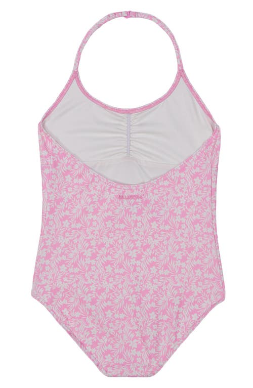 Shop Billabong Kids' Sweet Waves Halter One-piece Swimsuit In Pink Dream