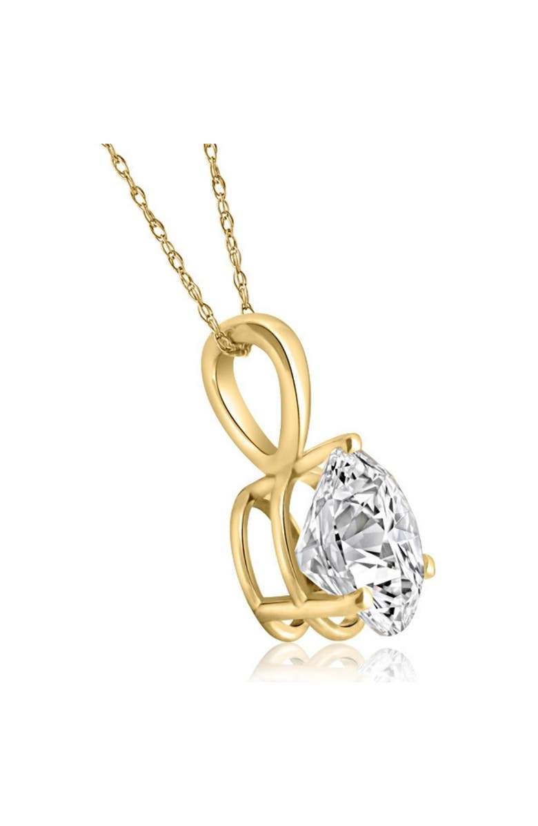 Bliss Diamond Certified 3Ct Pear Shape Solitaire Lab Grown Diamond Pendant Gold Necklace, Alternate, color, 14K Yellow Gold