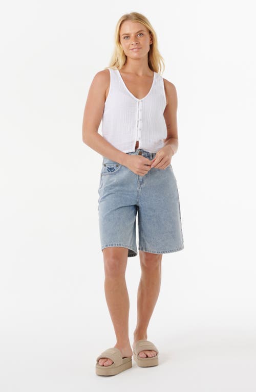 Rip Curl Premium Surf Cotton Crop Tank In White