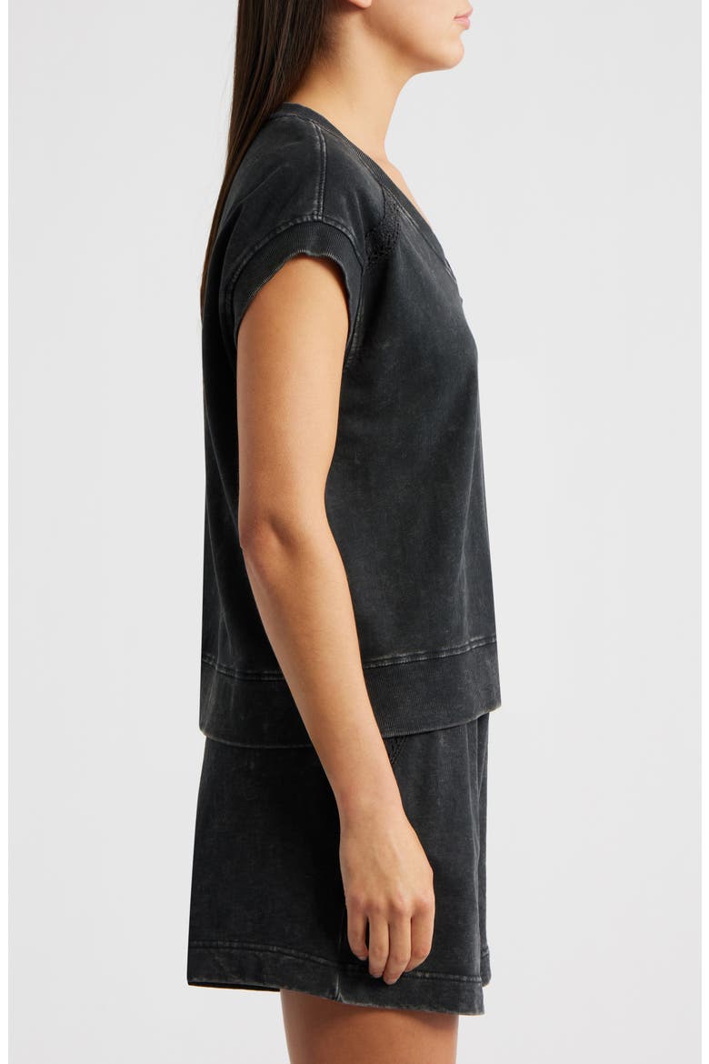 Crochet Detail Muscle Tee, Alternate, color, BLACK