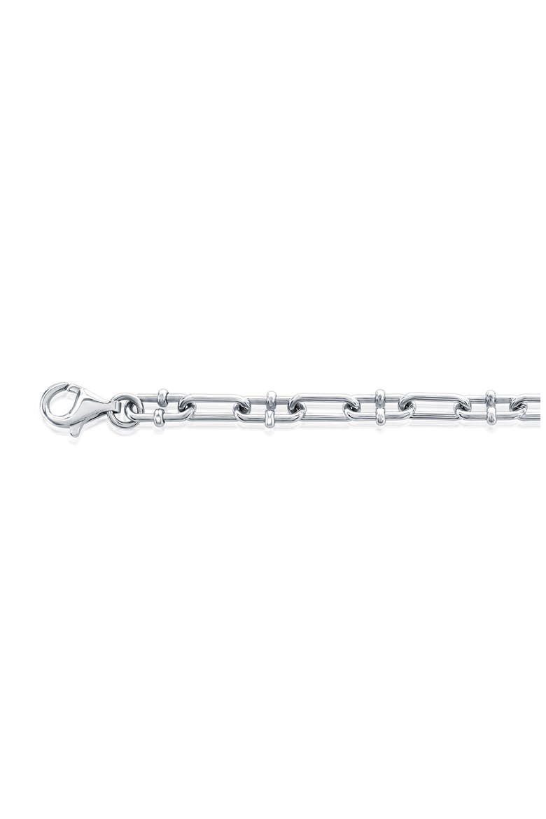 Paper Clip Chain Bracelet, Alternate, color, SILVER