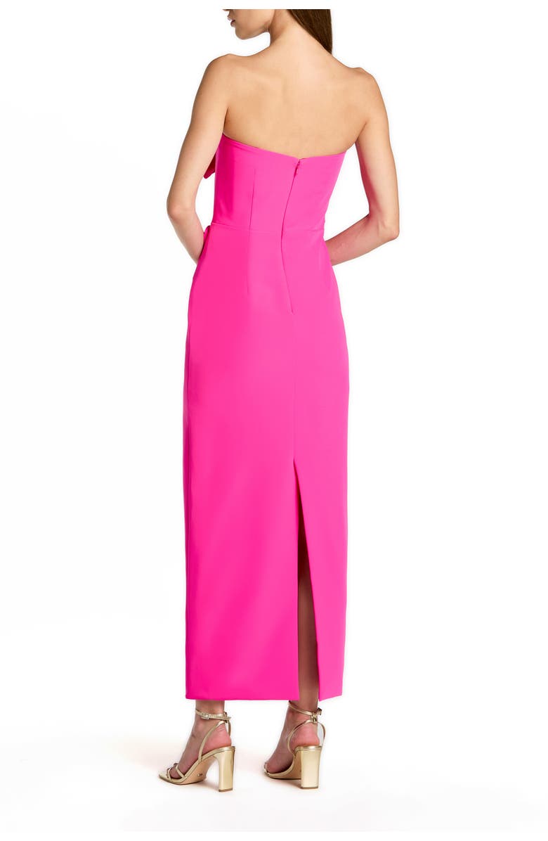 Mac Duggal Strapless Crepe Dress With 3D Flower Detail, Alternate, color, Hot Pink