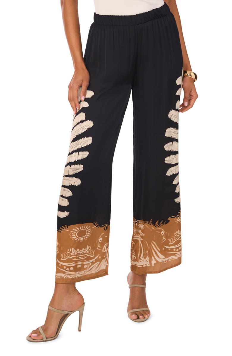 Vince Camuto Wide Leg Pull-On Pants, Main, color, Rich Black