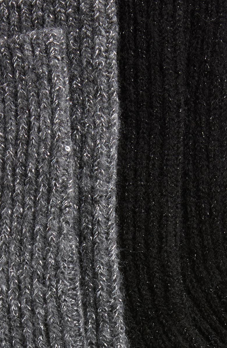 Hue Assorted 2-Pack Metallic Sequin Rib Crew Socks, Alternate, color,