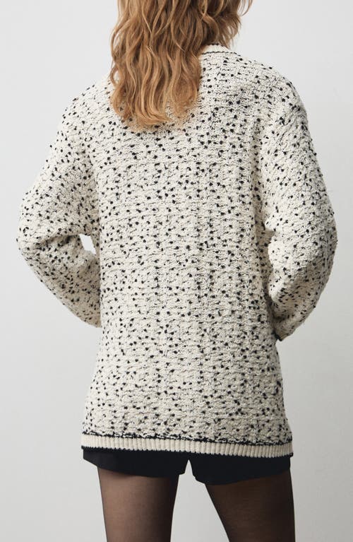 MANGO MANGO FLECKED OVERSIZE COTTON BLEND CARDIGAN