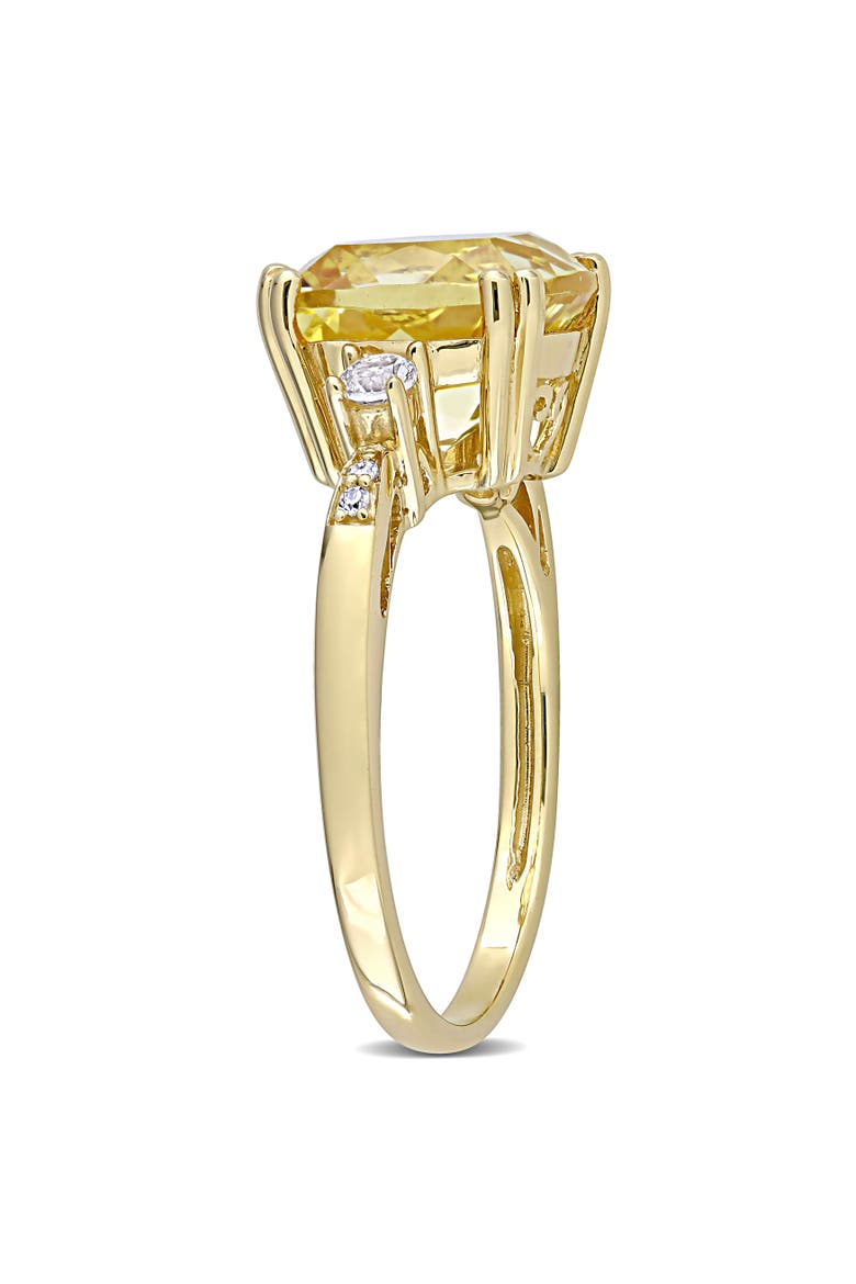 Gemstone and Diamond Cocktail Ring 10k, Alternate, color, Citrine/Yellow Gold