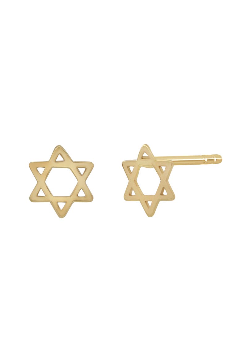 14K Gold Star of David Single Stud Earring, Main, color, 14K YELLOW GOLD