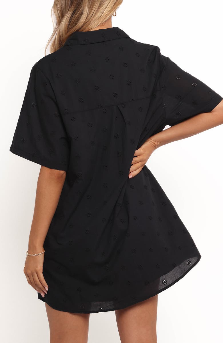 Petal & Pup Grady Eyelet Embroidery Shirtdress, Alternate, color, Black