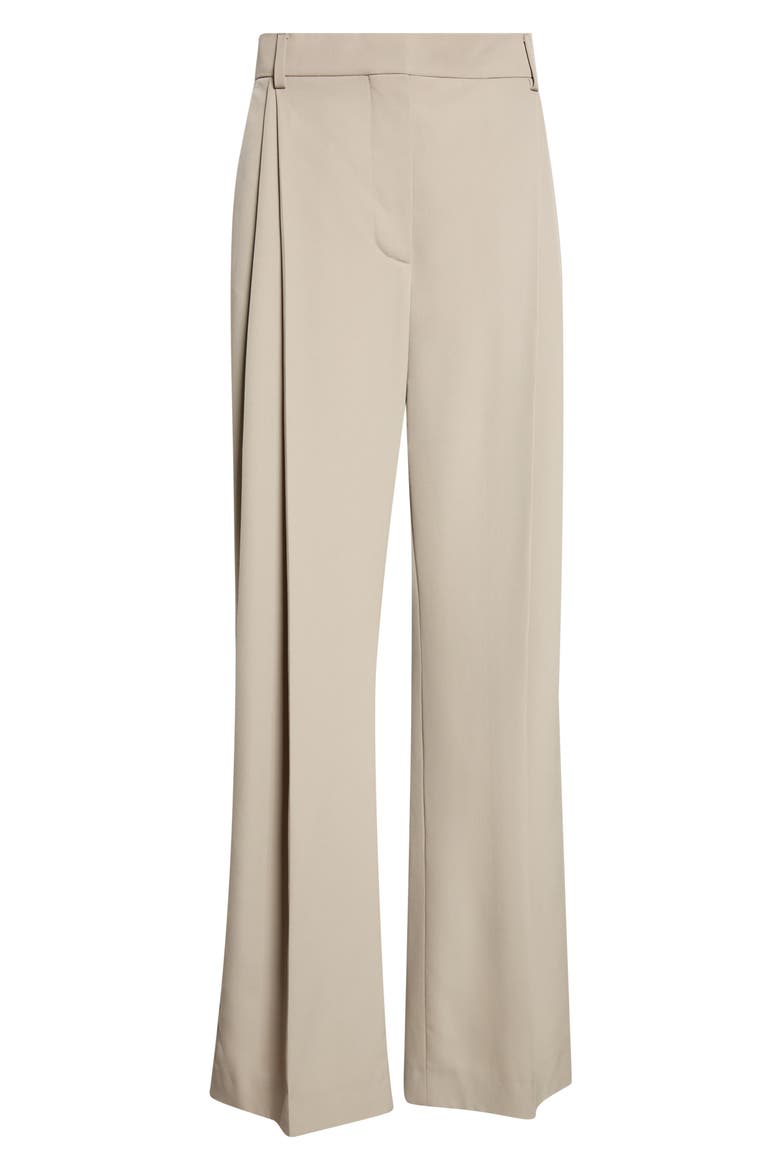Straight Leg Pleated Wool Pants, Alternate, color, MIST GREY