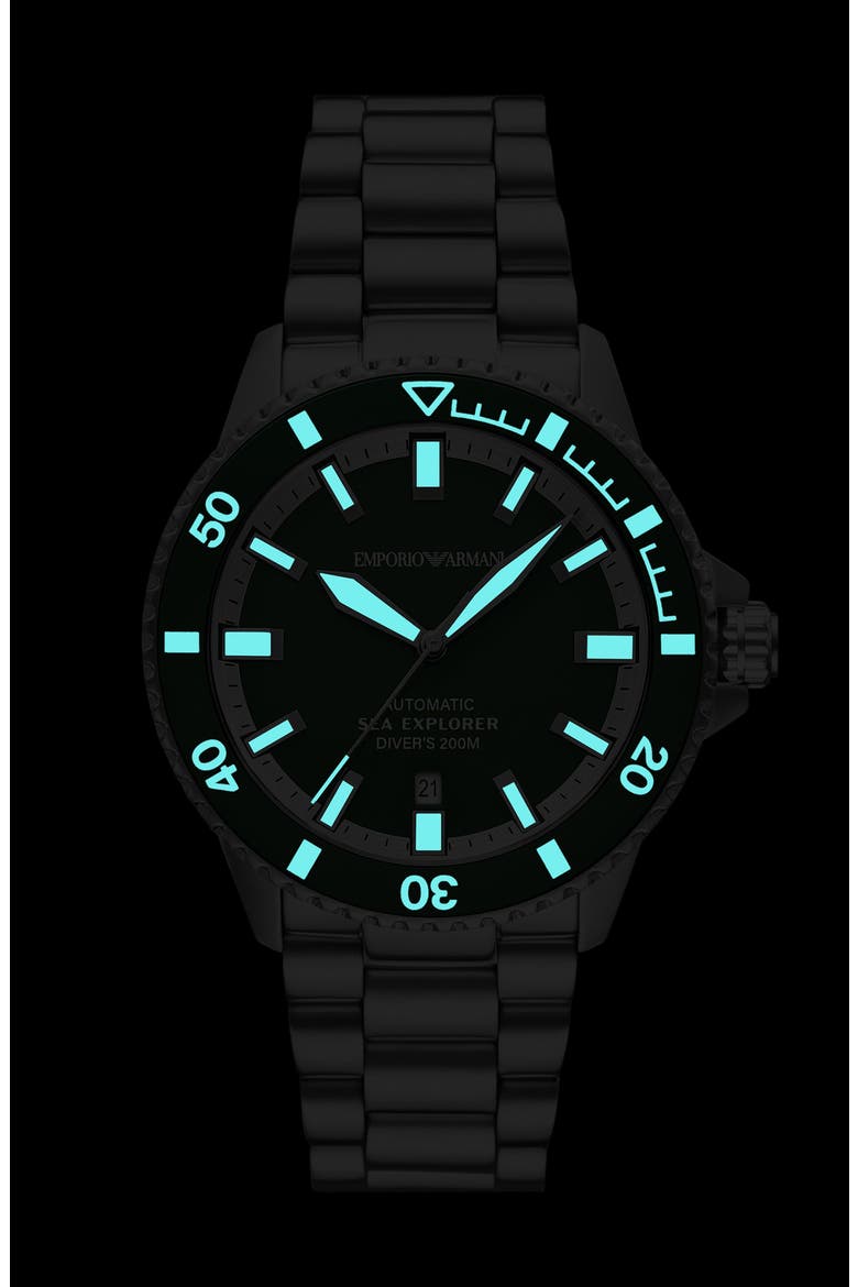 Sea Explorer Bracelet Strap Automatic Diving Watch, 42.5mm, Alternate, color, SILVER