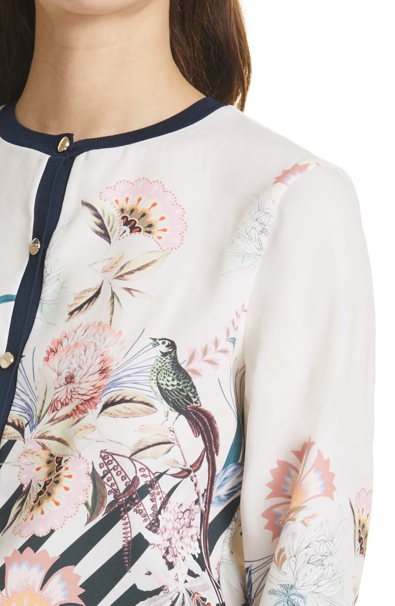 Ted Baker London Miyyaa Decadence Print Cardigan, Alternate, color,