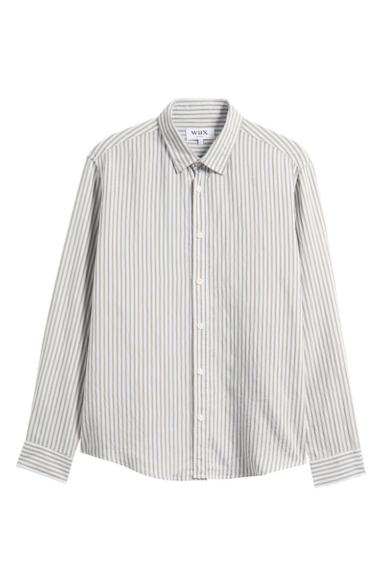 Wax London Shelly Stripe Button-Up Shirt, Alternate, color, Sage