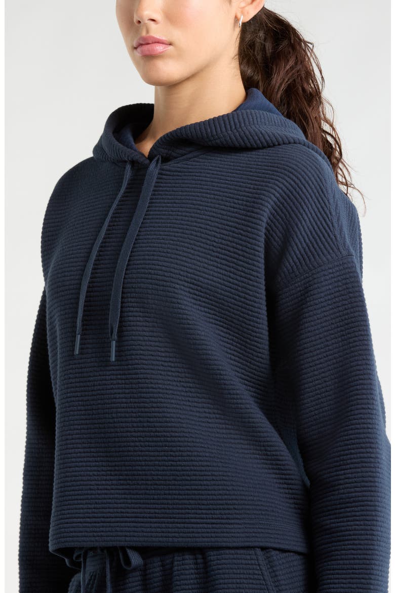 Ottoman Cotton Blend Ribbed Hoodie, Alternate, color, NAVY SAPPHIRE