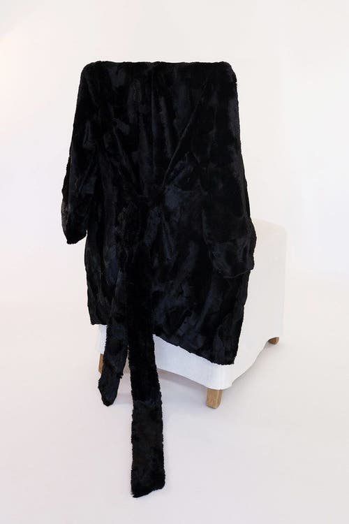 Sea To Me Blankets Ojai Retreat Robe With Silky Lining In Black