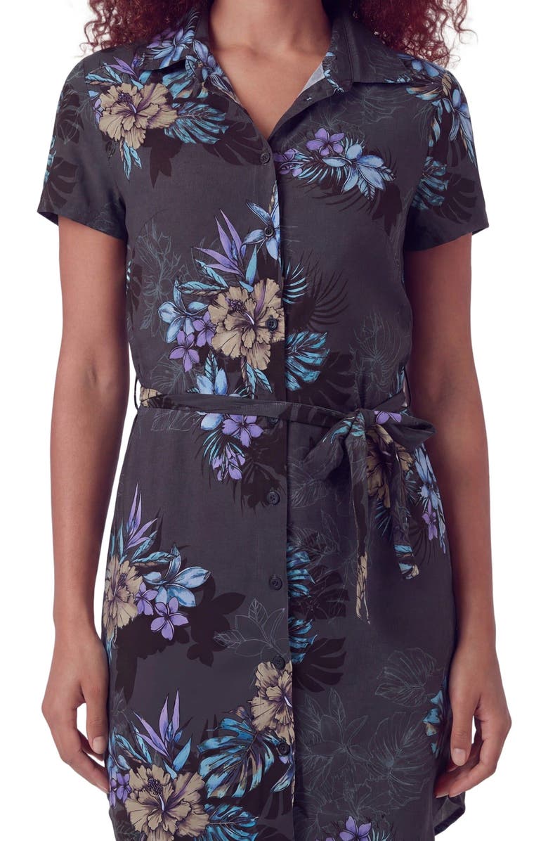Lords of Harlech Exotic Floral Womens Shirt Dress, Alternate, color, Exotic Floral Black