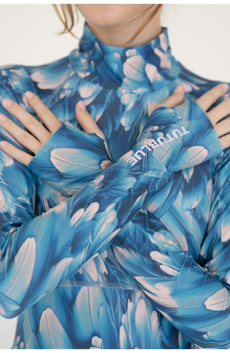 TUTUBLUE Women's One-Piece Swimsuit - UPF 50+, Alternate, color, Abstract Feather Or Petal