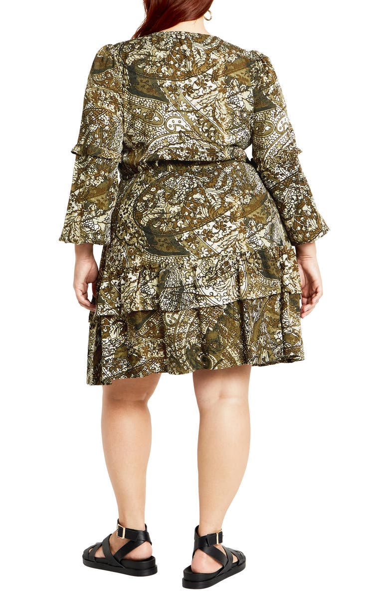 City Chic Nicky Long Sleeve Tiered Dress, Alternate, color, 