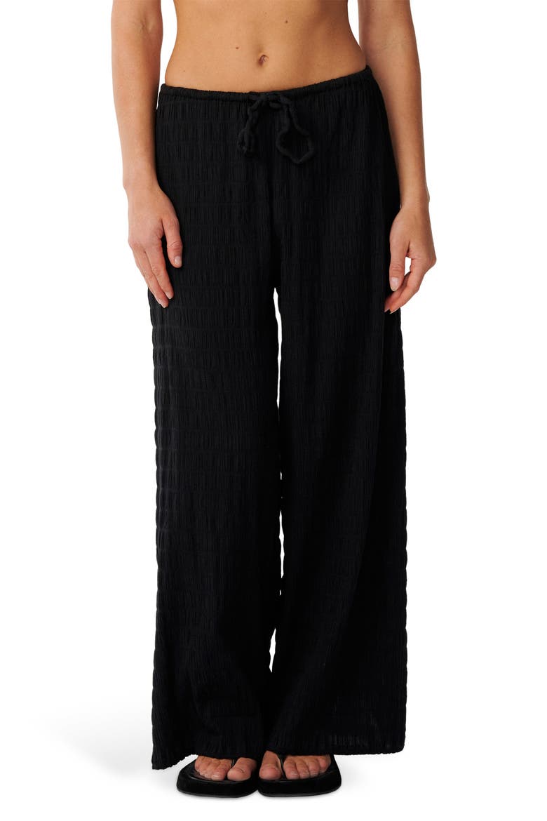 Islands Texture Cover-Up Pants, Main, color, BLACK