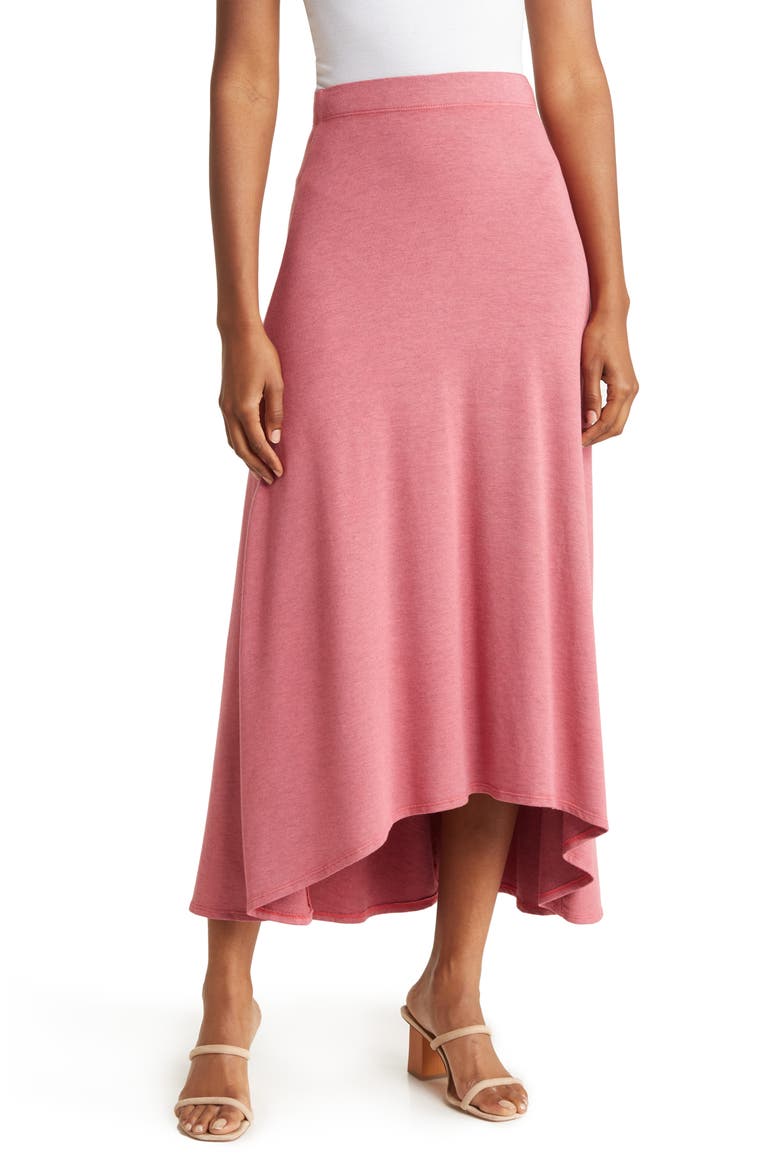 Asymmetric Hi-Low Skirt, Main, color, PALE ROSETTE