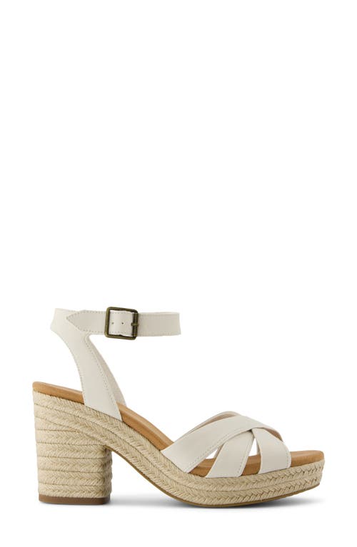 Toms Majorca Ankle Strap Platform Sandal In White/natural