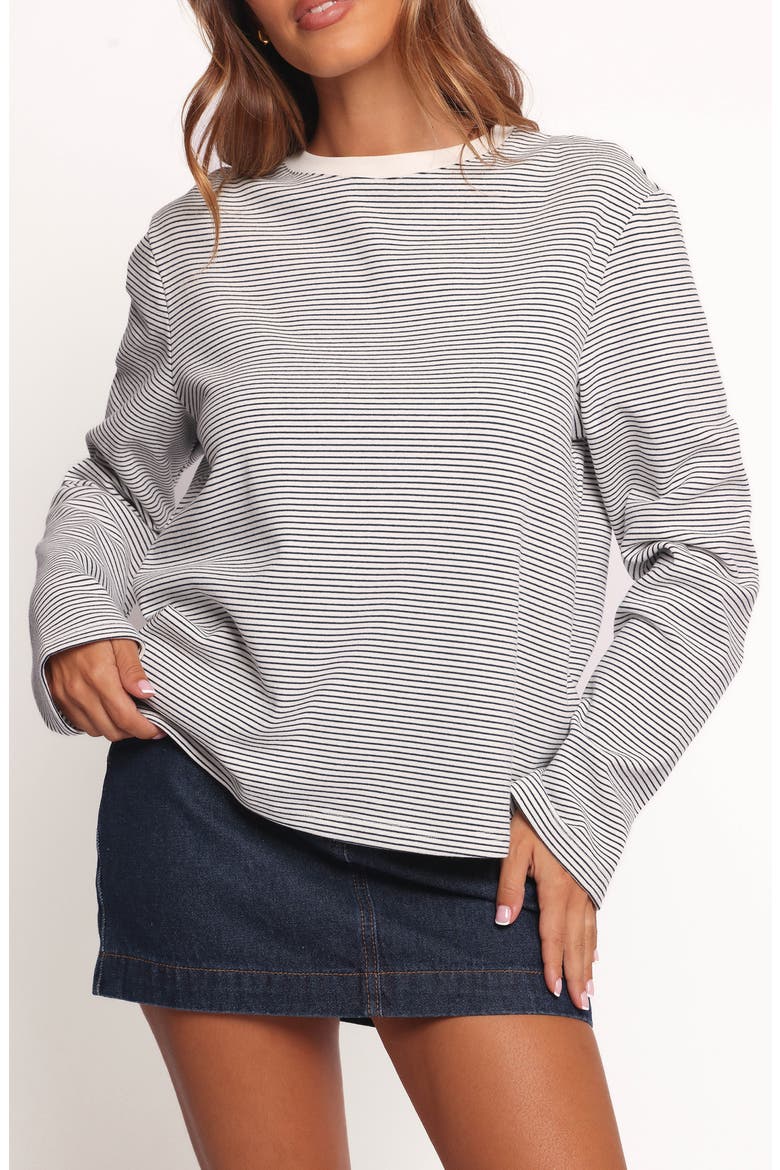 Ruva Stripe Long Sleeve T-Shirt, Alternate, color, NAVY WHITE STRIPE