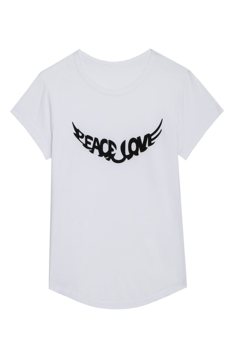 Zadig & Voltaire Woop Peace & Love Graphic T-Shirt, Alternate, color,
