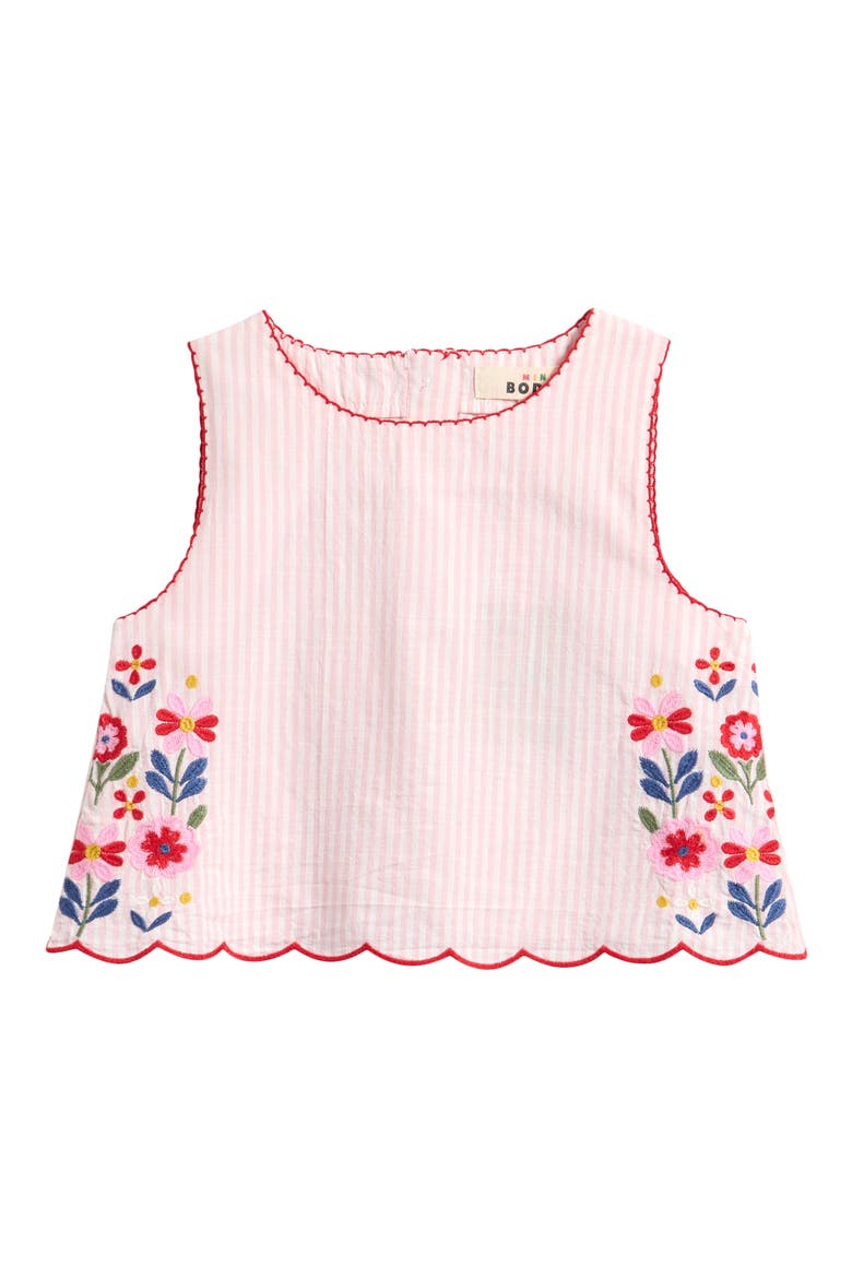 Kids' Floral Embroidered Tank, Main, color, CHALK PINK/ IVORY FLORAL