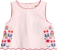 Mini Boden Kids' Floral Embroidered Tank