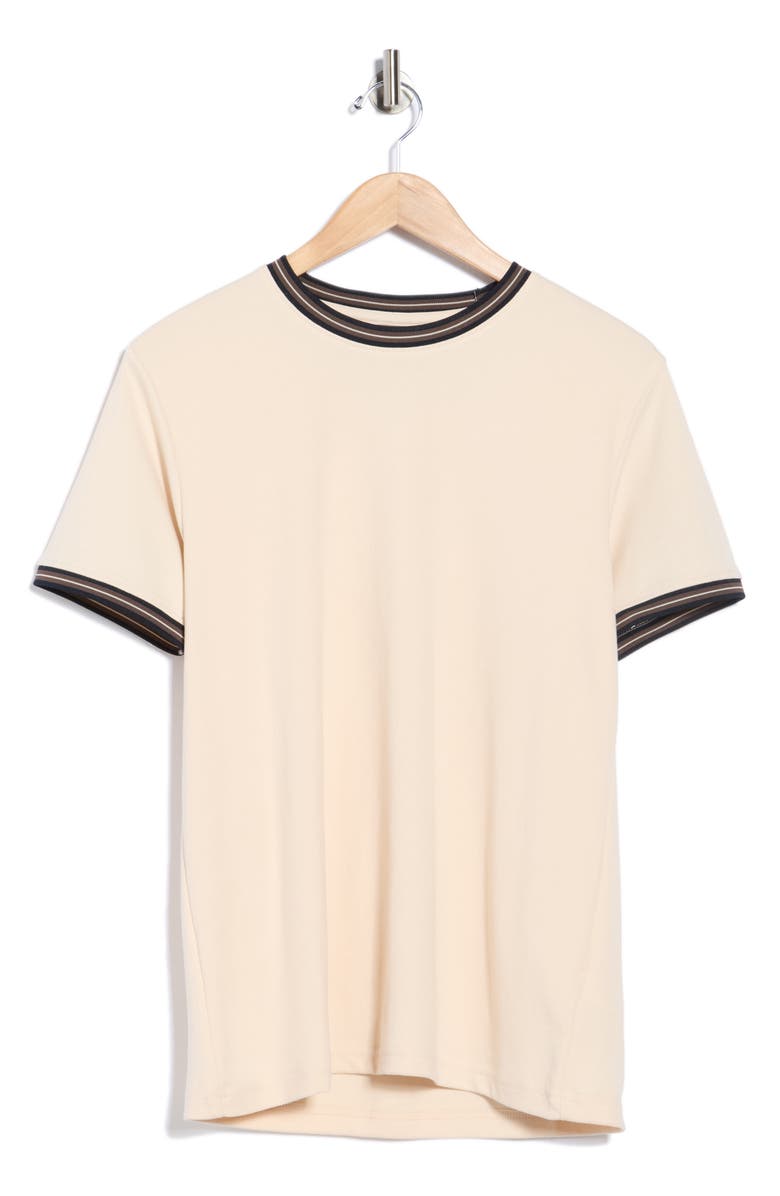 DENIM AND FLOWER Tipped Crewneck T-Shirt, Main, color, Cream