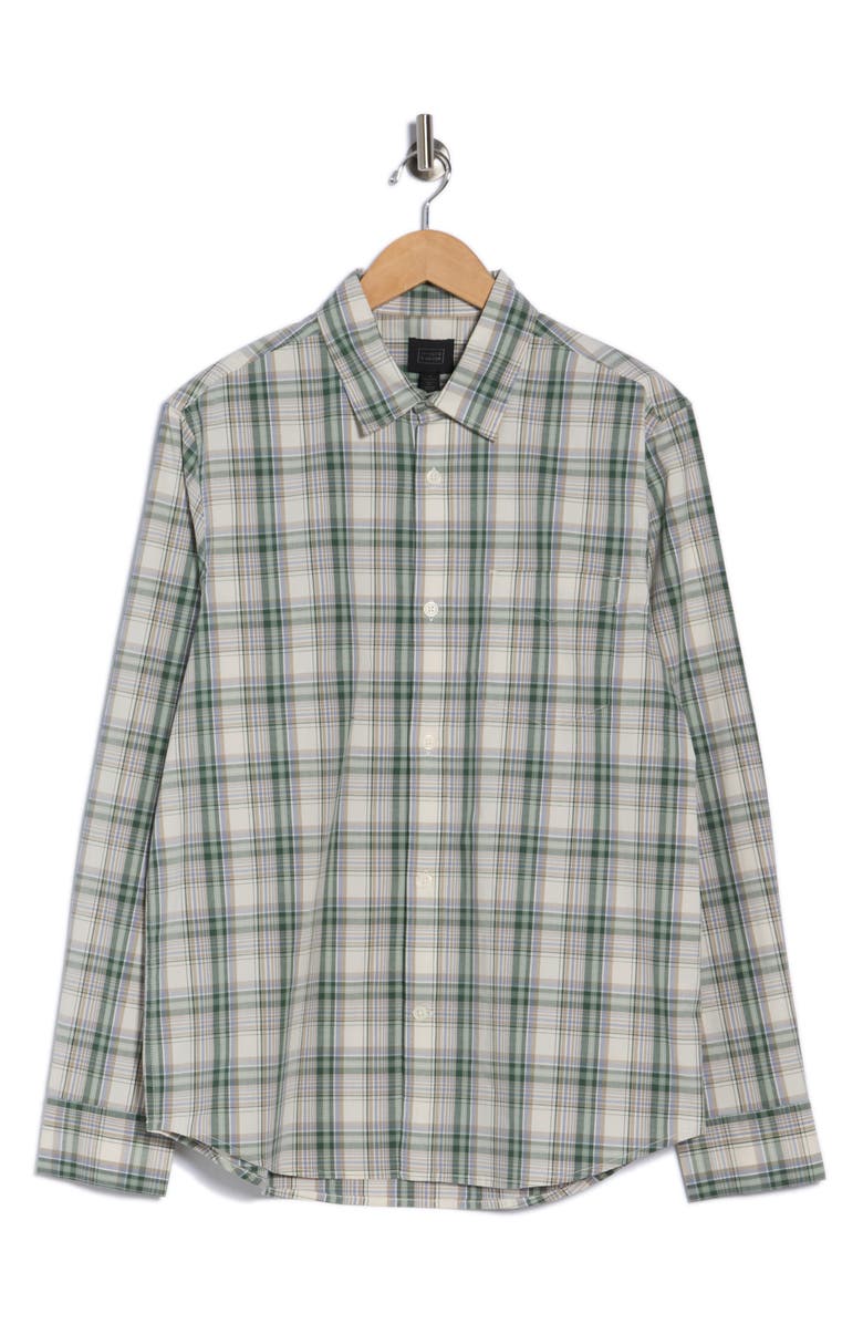 14th & Union Plaid Poplin Button-Up Shirt, Alternate, color, Ivory Brian Plaid