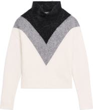 Theory Chevron Yoke Brushed Cashmere Sweater