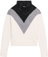 Theory Chevron Yoke Brushed Cashmere Sweater