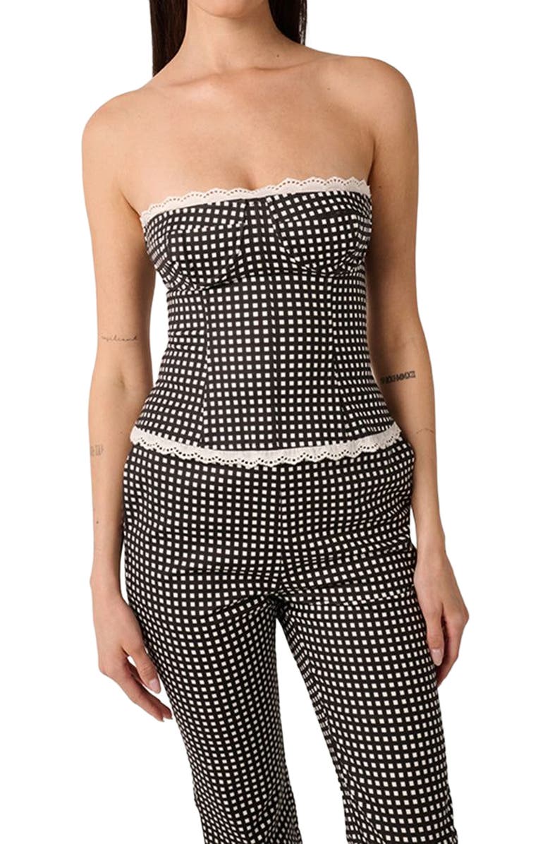 WeWoreWhat Strapless Corset, Alternate, color, Black Multi